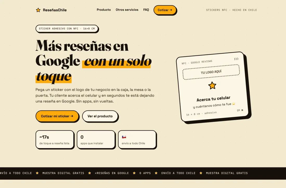 Sitio ReseñasChile construido con Personnn