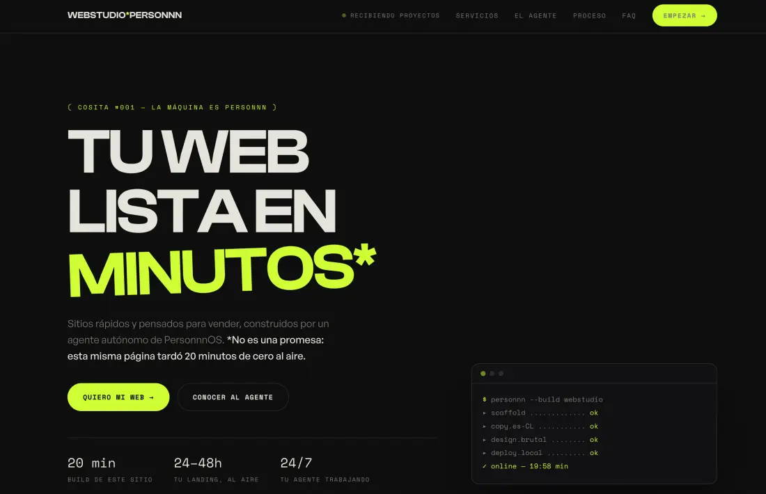 Sitio WebStudio construido con Personnn