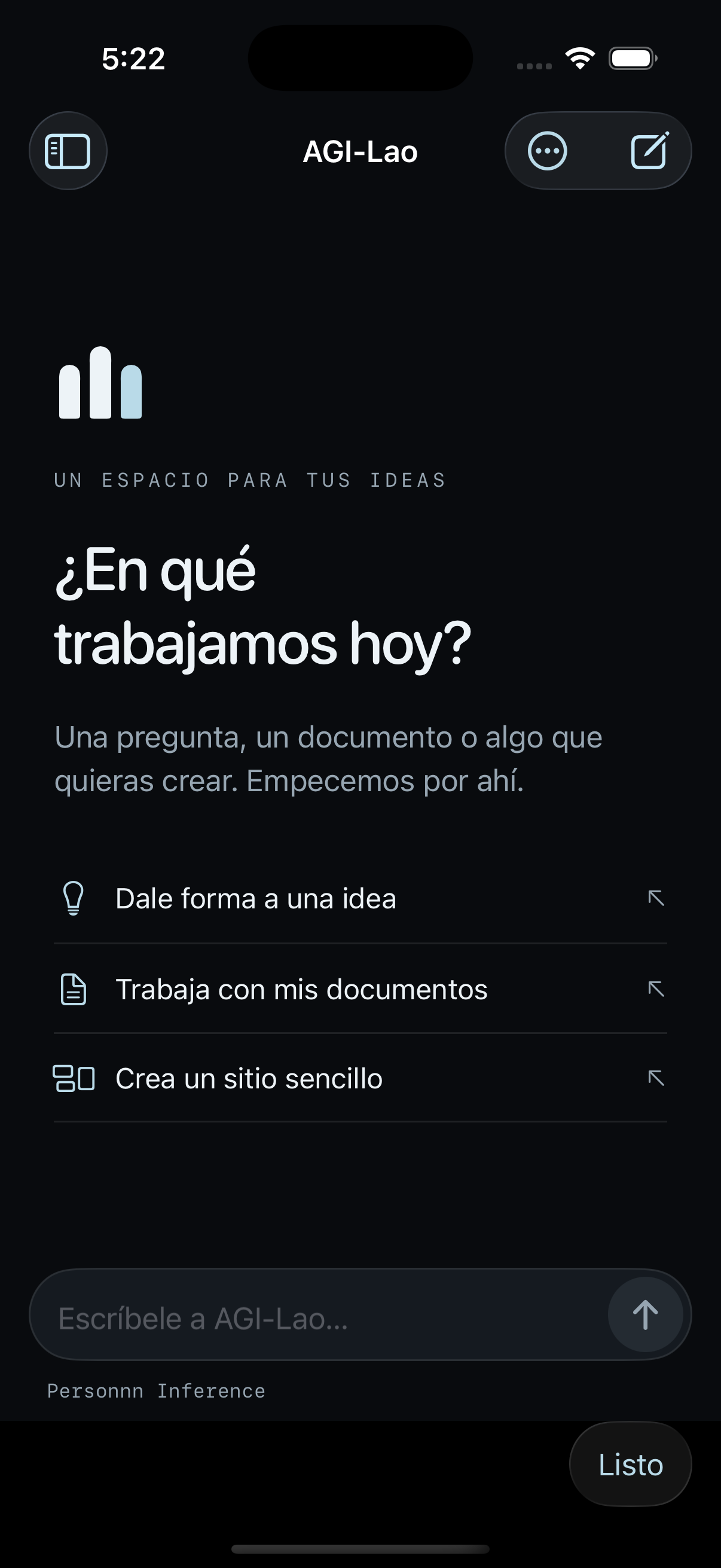 Personnn en iPhone: conversación con Buddy.