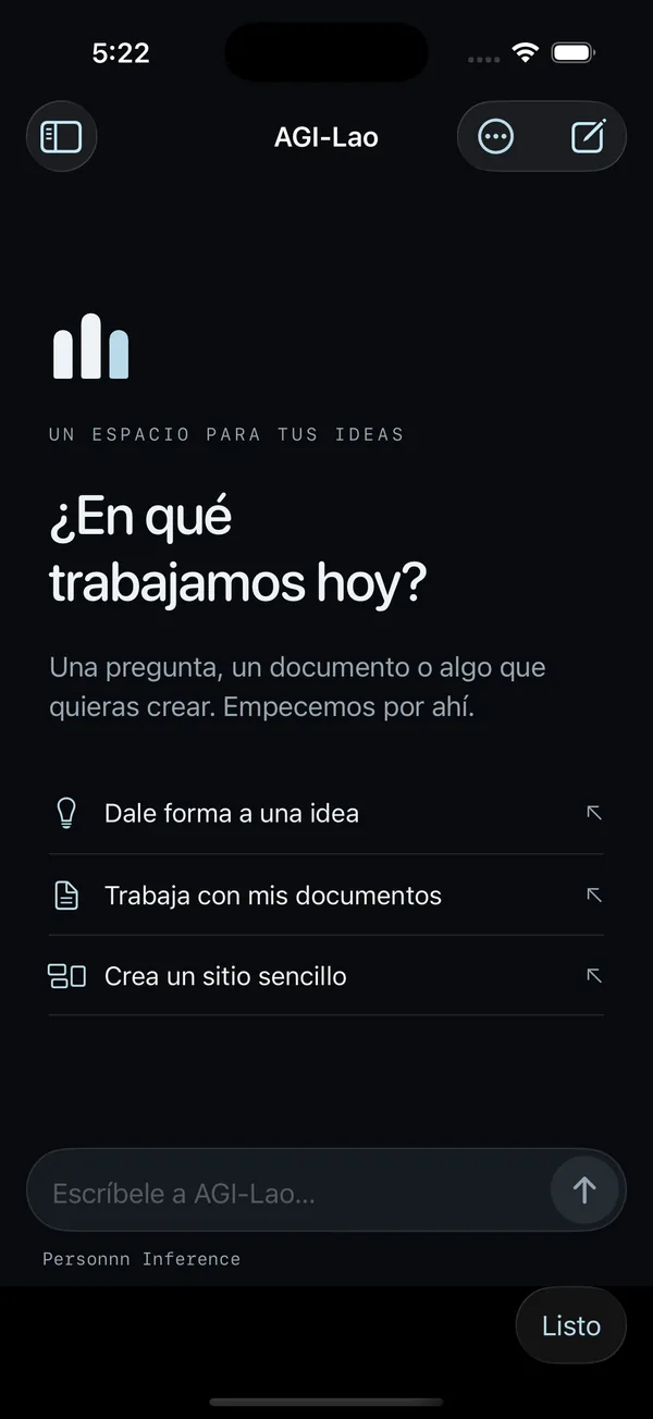 Personnn en iPhone: conversación con Buddy.