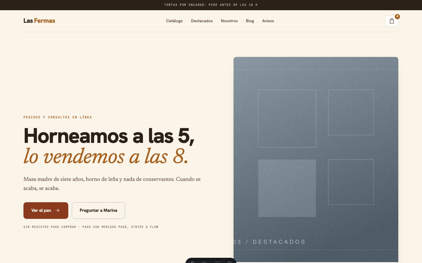Las Fermas: Pan y tortas hechas hoy