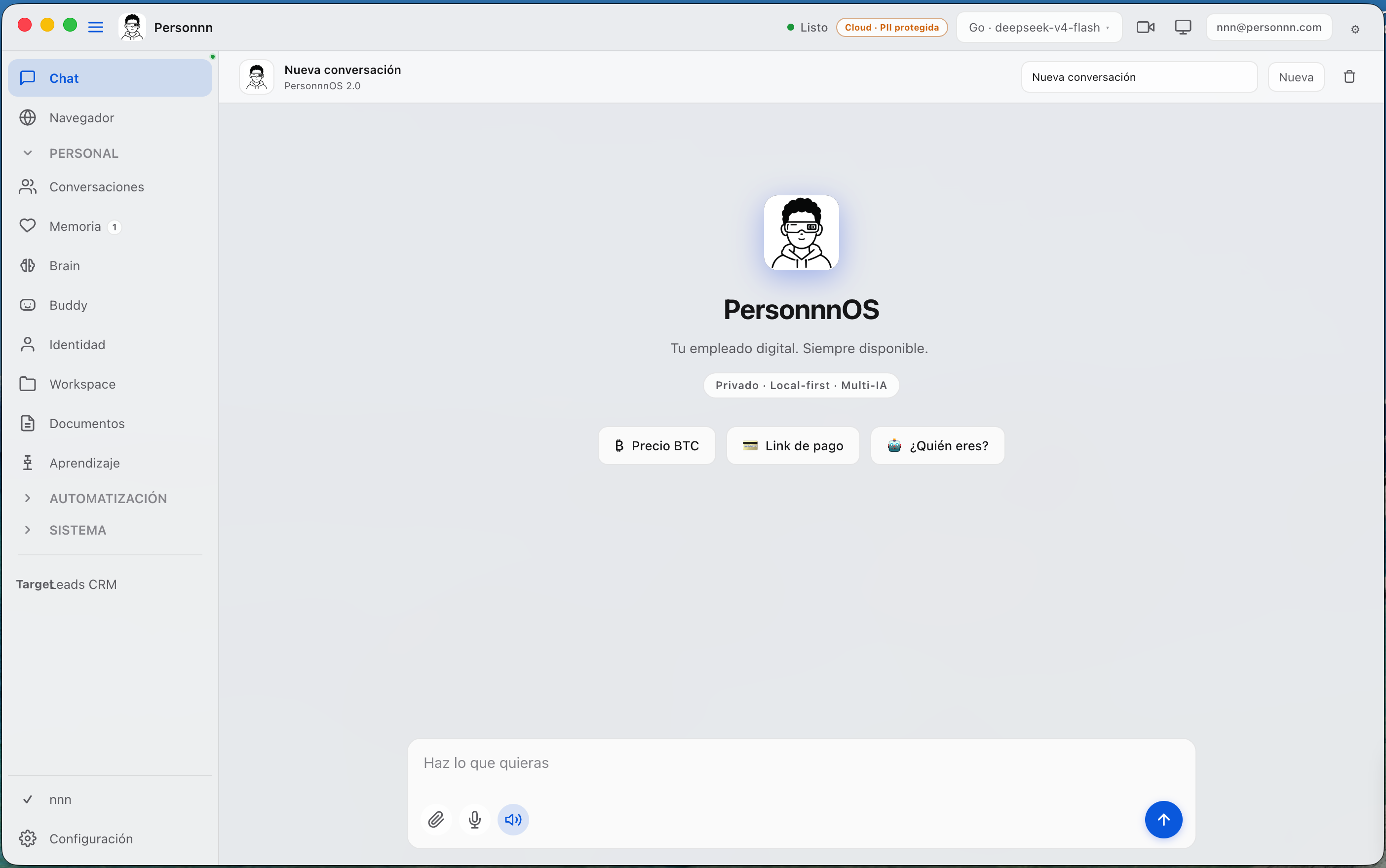 Chat con PersonnnOS — Tu empleado digital